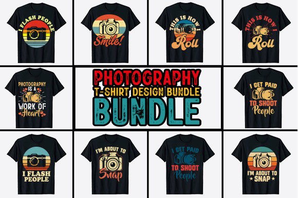 Camera Photography T-shirt Design Bundle: A Creative Asset for Branding