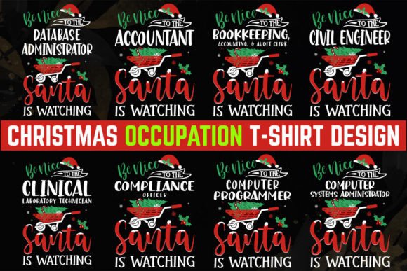 Profession Christmas T-shirt Design: Festive & Professional