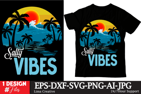 Salty Vibes Retro T-shirt Design: A Digital Asset for Modern Branding